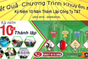 Kết Quả Chương Trình Khuyến Mại – Nhân dịp kỷ niệm 10 năm thành lập Công Ty